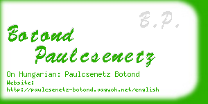 botond paulcsenetz business card